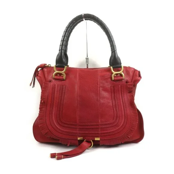 authentic Chloe Shoulder Bag Reds Leather - Picture 2 of 14